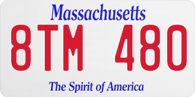 MA license plate 8TM480