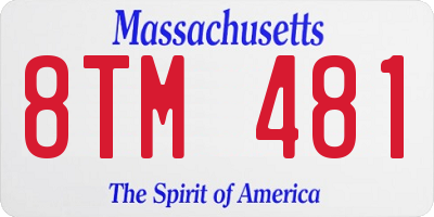 MA license plate 8TM481