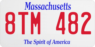 MA license plate 8TM482