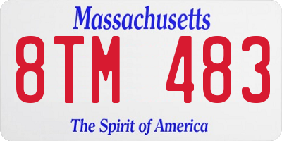 MA license plate 8TM483