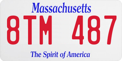 MA license plate 8TM487