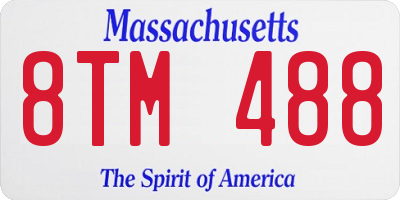 MA license plate 8TM488