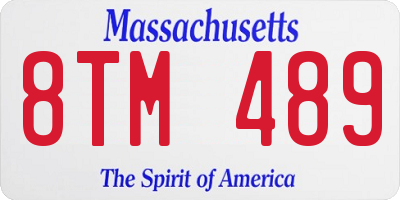 MA license plate 8TM489