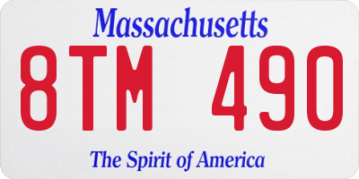 MA license plate 8TM490