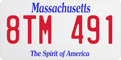 MA license plate 8TM491