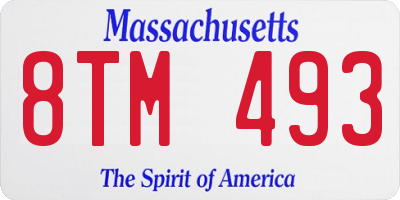 MA license plate 8TM493