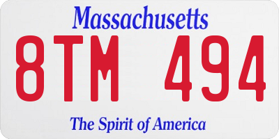 MA license plate 8TM494