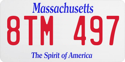 MA license plate 8TM497