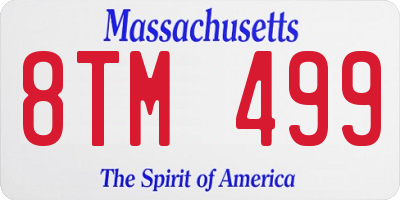 MA license plate 8TM499