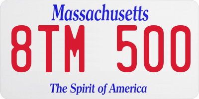 MA license plate 8TM500