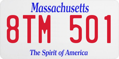 MA license plate 8TM501