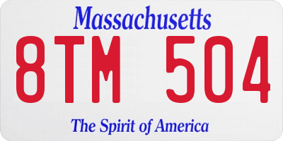 MA license plate 8TM504