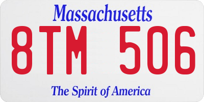 MA license plate 8TM506