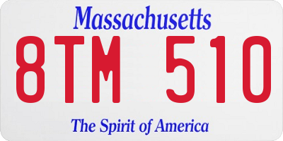 MA license plate 8TM510
