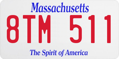 MA license plate 8TM511