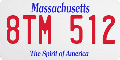 MA license plate 8TM512