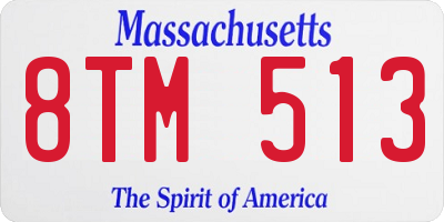 MA license plate 8TM513