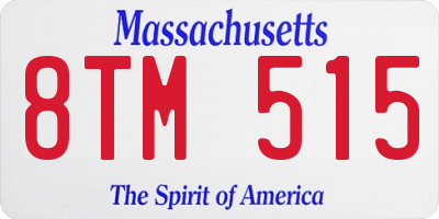 MA license plate 8TM515