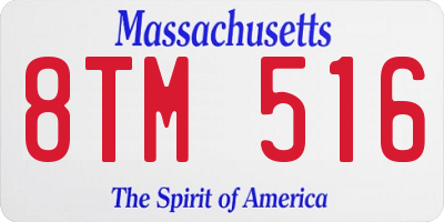 MA license plate 8TM516