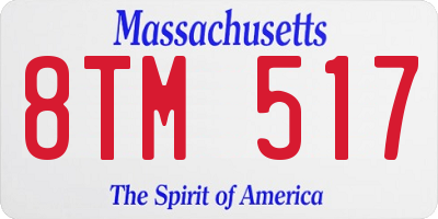 MA license plate 8TM517