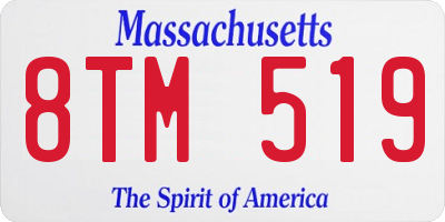 MA license plate 8TM519