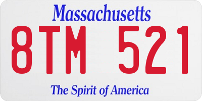 MA license plate 8TM521