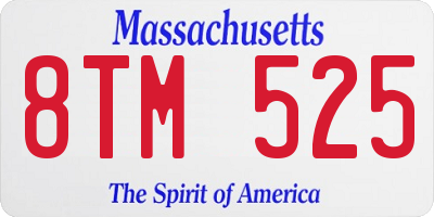 MA license plate 8TM525
