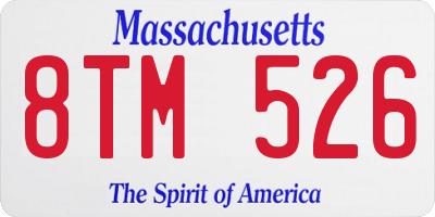 MA license plate 8TM526