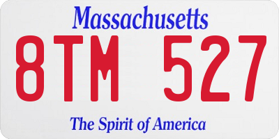 MA license plate 8TM527