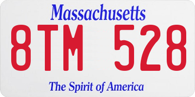MA license plate 8TM528