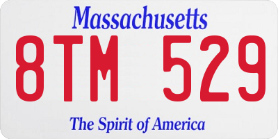 MA license plate 8TM529