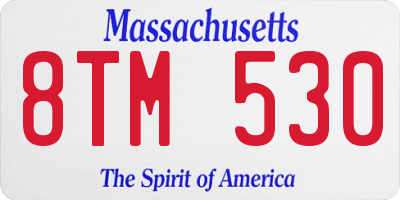 MA license plate 8TM530