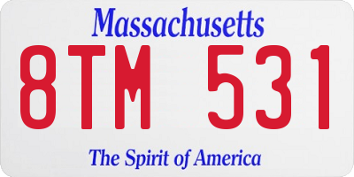 MA license plate 8TM531