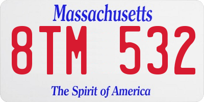 MA license plate 8TM532