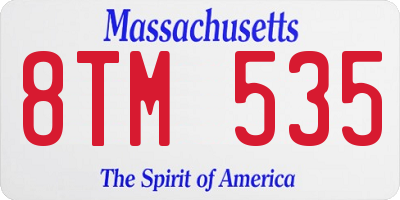 MA license plate 8TM535