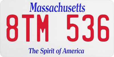 MA license plate 8TM536