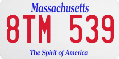 MA license plate 8TM539