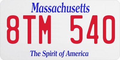 MA license plate 8TM540