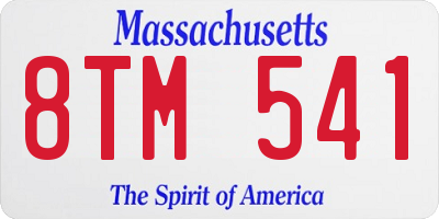 MA license plate 8TM541