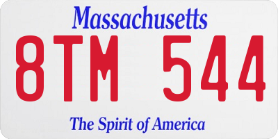 MA license plate 8TM544