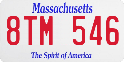MA license plate 8TM546