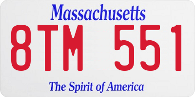 MA license plate 8TM551