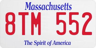 MA license plate 8TM552