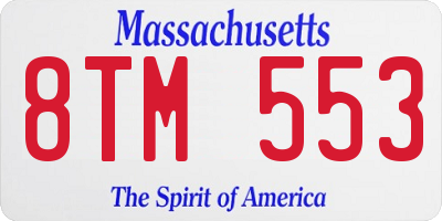 MA license plate 8TM553