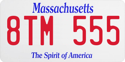 MA license plate 8TM555