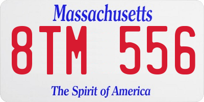 MA license plate 8TM556