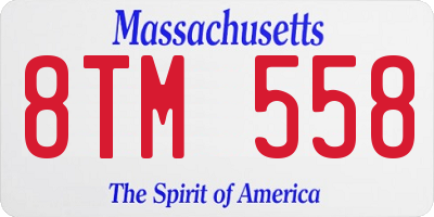 MA license plate 8TM558
