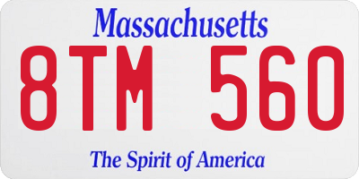 MA license plate 8TM560