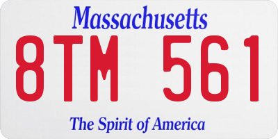 MA license plate 8TM561