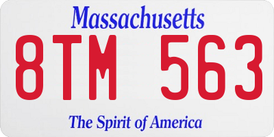 MA license plate 8TM563